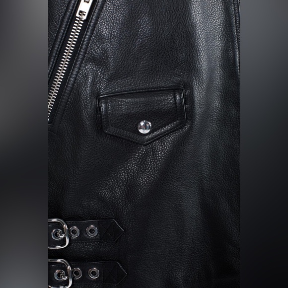 Leather Moto Biker Jacket - Picture 5 of 14